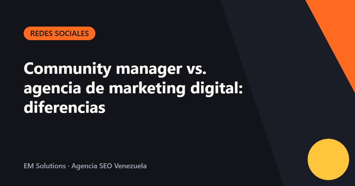 Community manager vs. agencia de marketing digital: diferencias