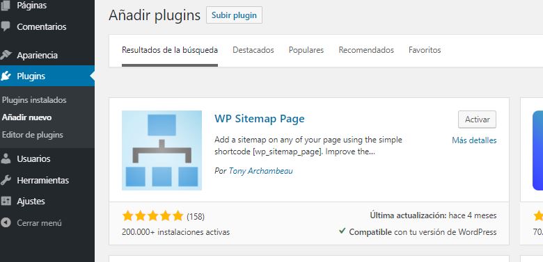 pagina de mapa del sitio html