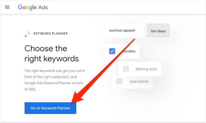 keyword planner de google